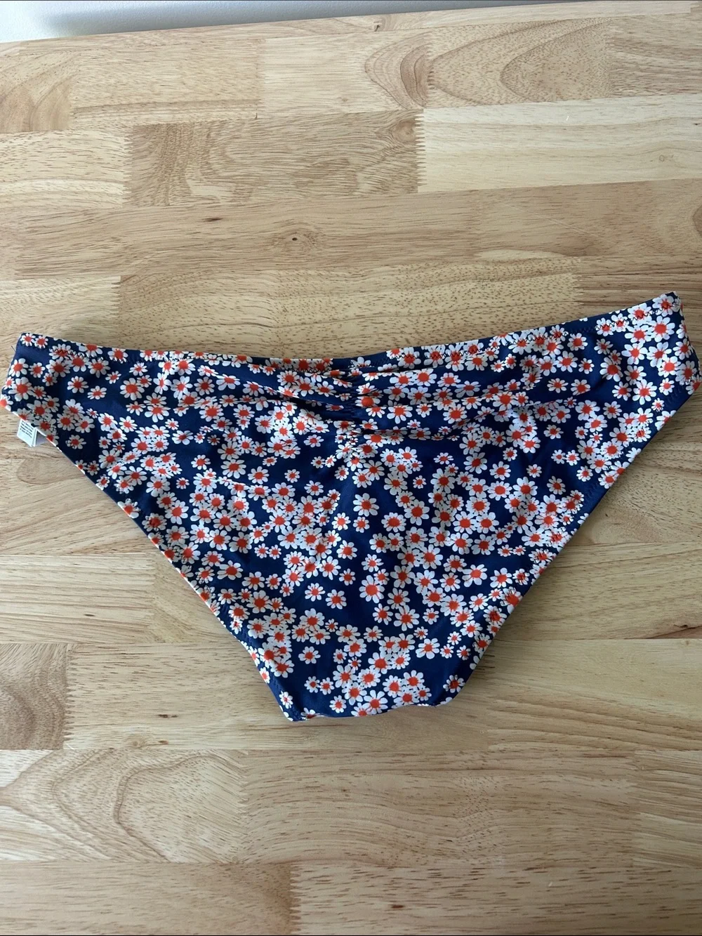 Old Navy Navy Floral Daisy Bikini Bottoms with Orange Accents